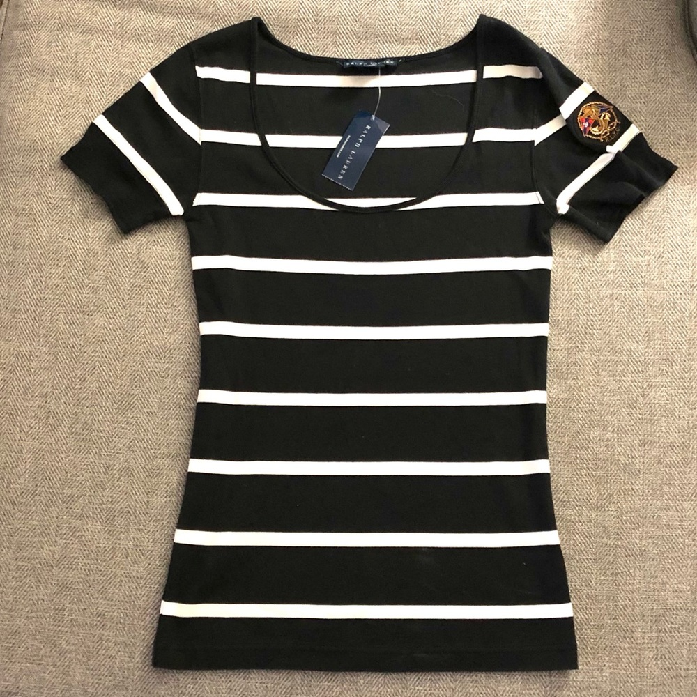 Ralph Lauren Vintage Scoop Neck Knit Striped Sz M